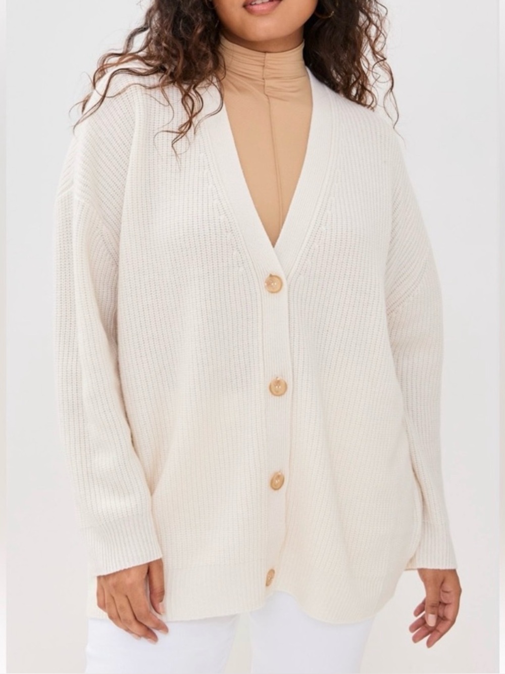 Jenni Kayne Cream Cashmere Cocoon Cardigan Sweater